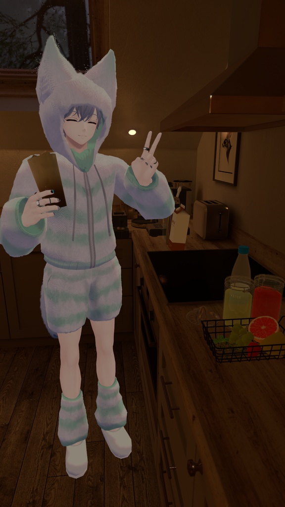 【13アバター対応】もこもこウェア+アイマスク【MA対応】