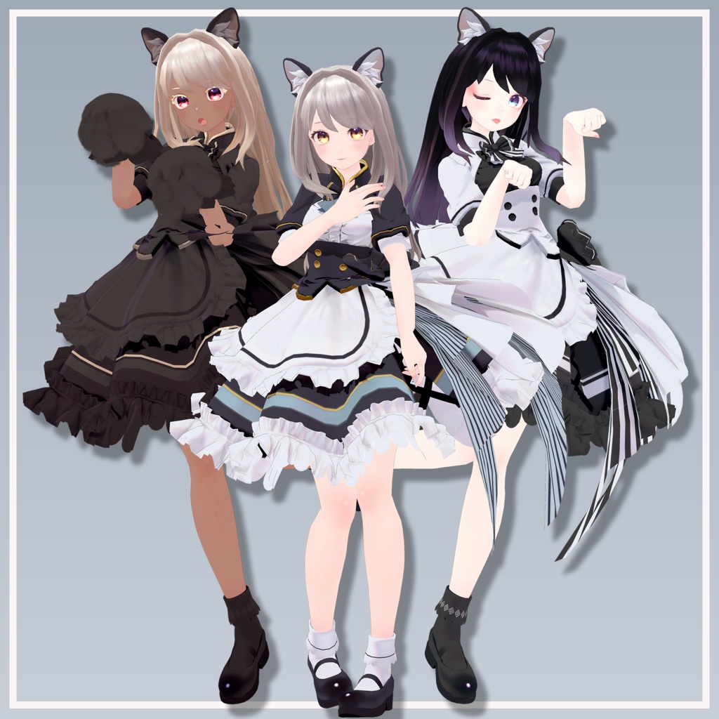 【複数アバター対応】MiuLongHair【VRChat想定】