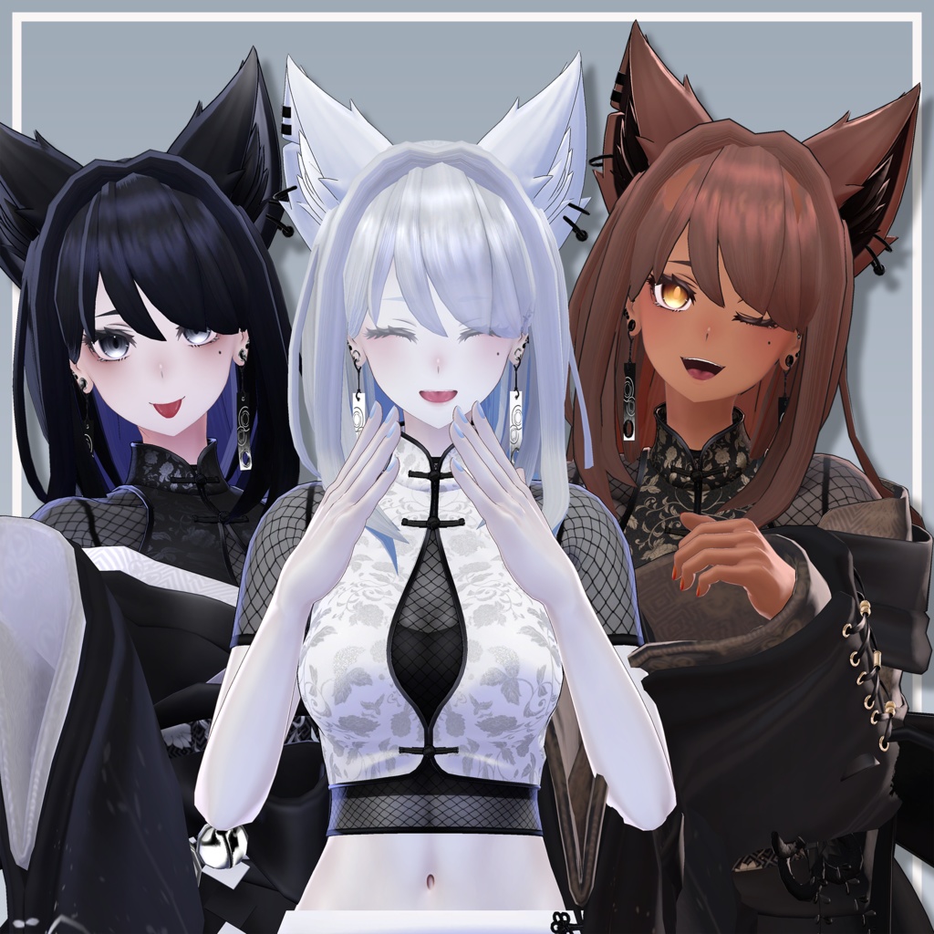 【複数アバター対応】MiuLongHair【VRChat想定】