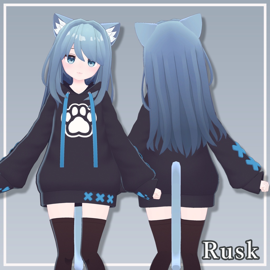 【複数アバター対応】MiuLongHair【VRChat想定】