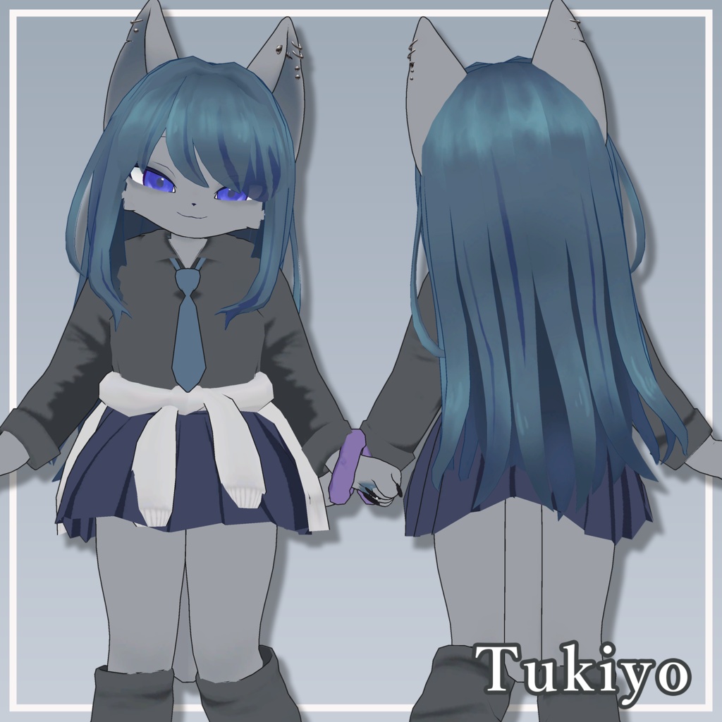 【複数アバター対応】MiuLongHair【VRChat想定】