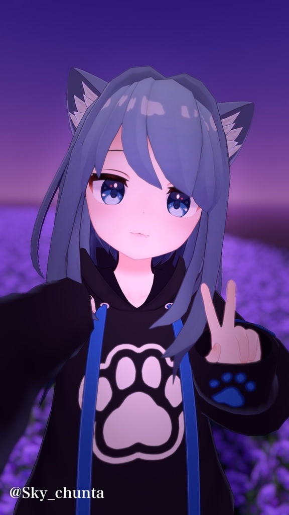 【複数アバター対応】MiuLongHair【VRChat想定】