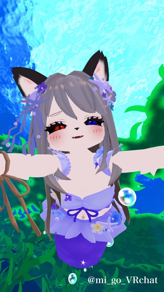【複数アバター対応】MiuLongHair【VRChat想定】