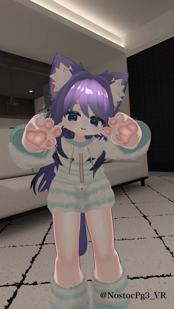 【複数アバター対応】MiuLongHair【VRChat想定】