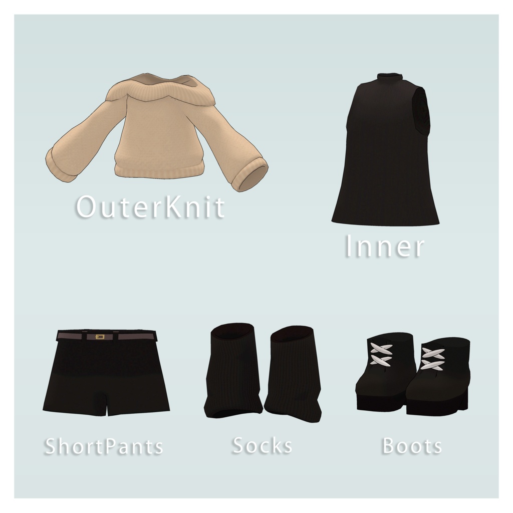 リリースセール【複数アバター対応】OverSizeKnit【VRChat想定】