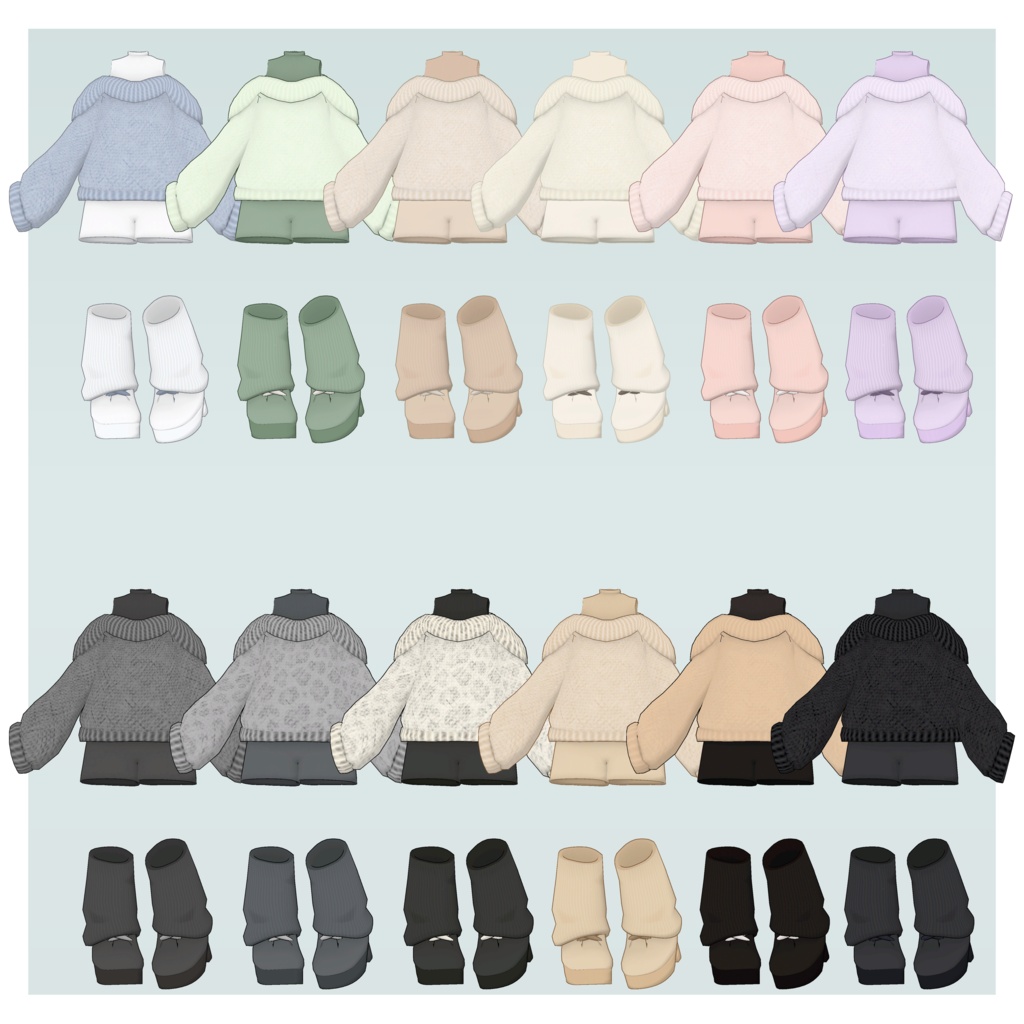 リリースセール【複数アバター対応】OverSizeKnit【VRChat想定】