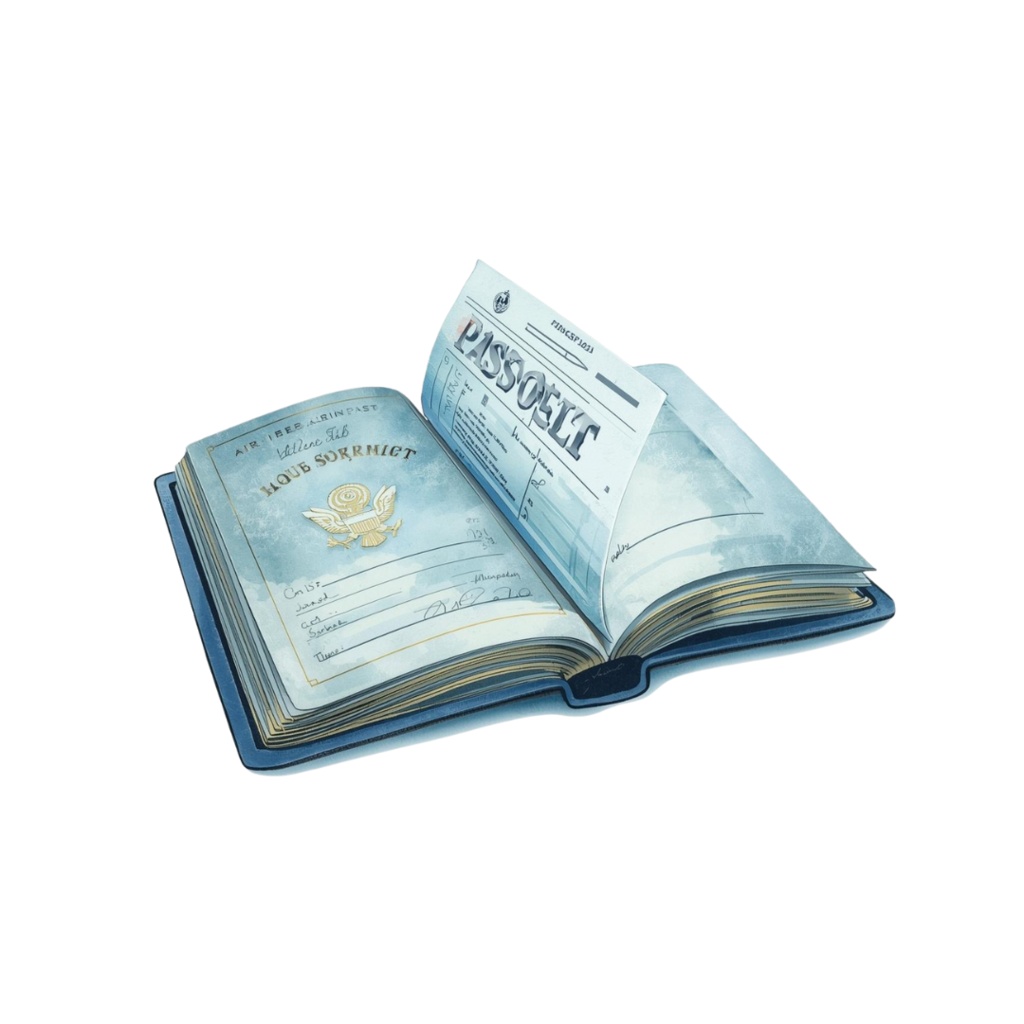 アンティーク×水彩ブルーの旅シリーズ クリップアートセット(全15点・PNG背景透過)