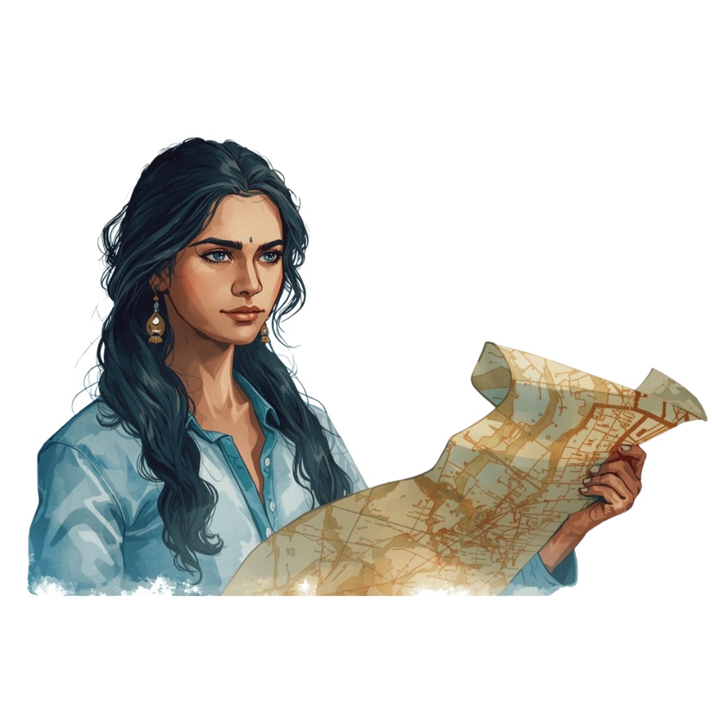 アンティーク×水彩ブルーの旅シリーズ クリップアートセット(全15点・PNG背景透過)