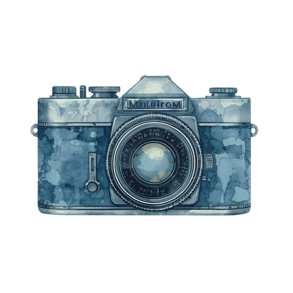 アンティーク×水彩ブルーの旅シリーズ クリップアートセット(全15点・PNG背景透過)