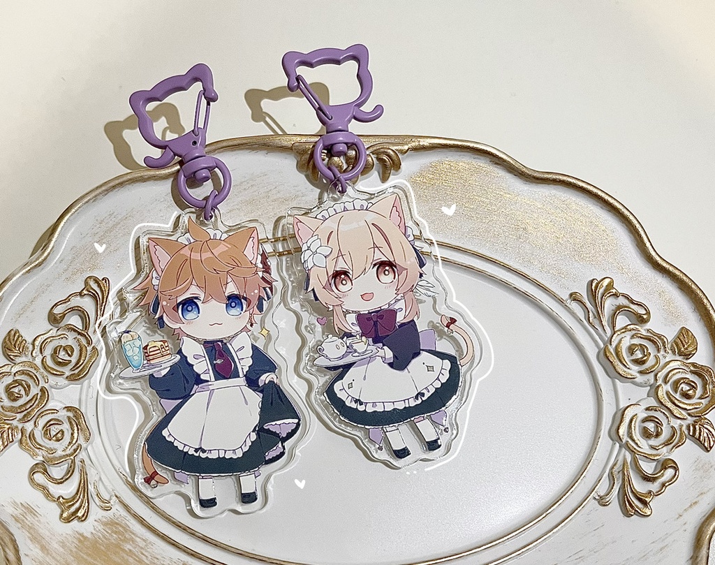 ねこみみめいどのアクリルキーホルダー