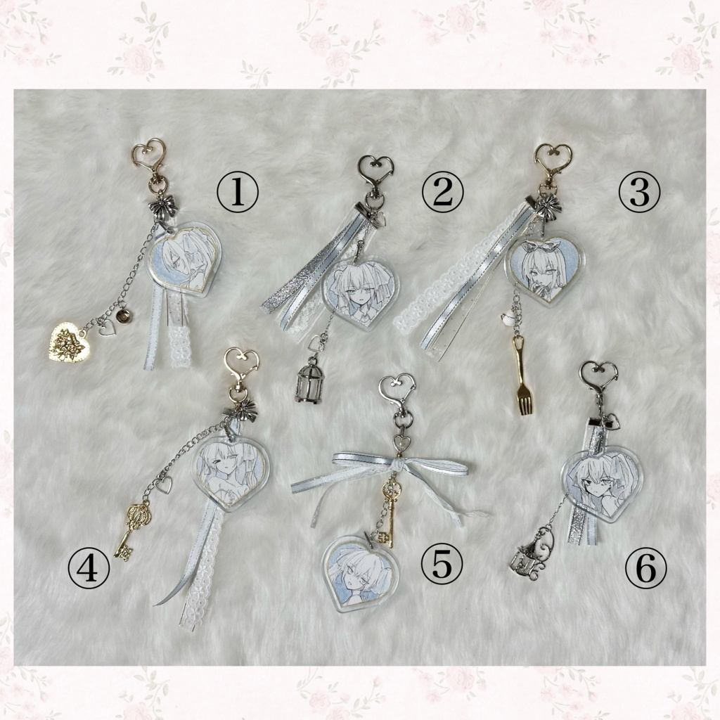 🍽️🎯ミニ原画キーホルダー A piece of a girl - Gift Alice&Natalia