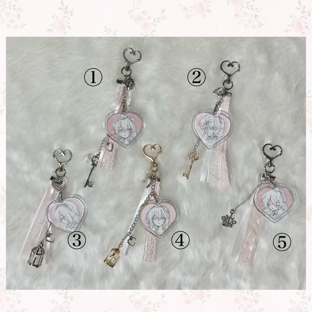 💀🥄ミニ原画キーホルダー A piece of a girl - Rosie&Beatrice