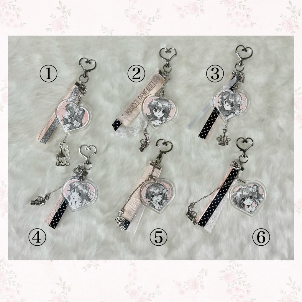 💀🥄ミニ原画キーホルダー A piece of a girl - Rosie&Beatrice