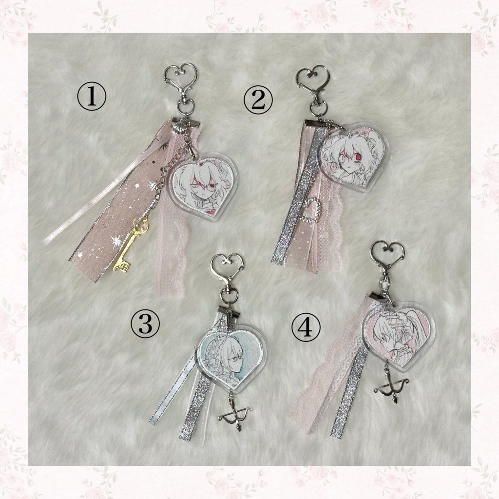 🐚🥛🍪🗝️ミニ原画キーホルダー A piece of a girl - Uterus&NaniRemi&Olivia