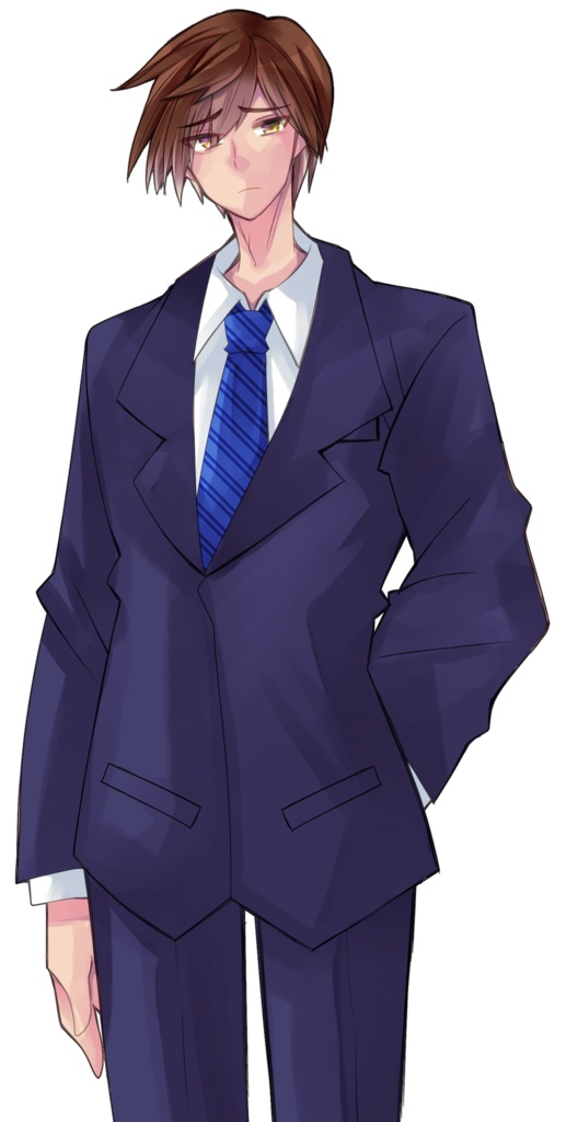 【無料】立ち絵 スーツの男性(半身)