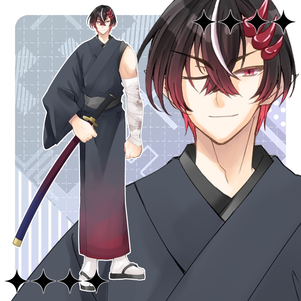 【無料】立ち絵 鬼の青年