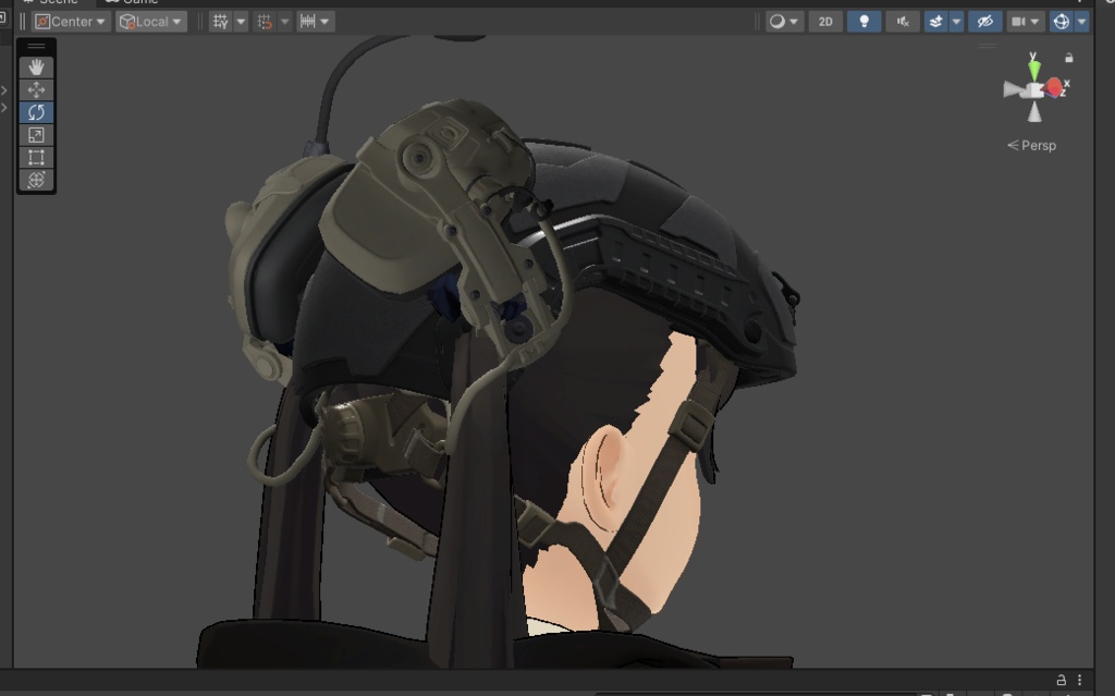 タクティカルヘルメット FAST SF タイプ + ヘッドセット AMP タイプ【VRC想定3Dモデル】
