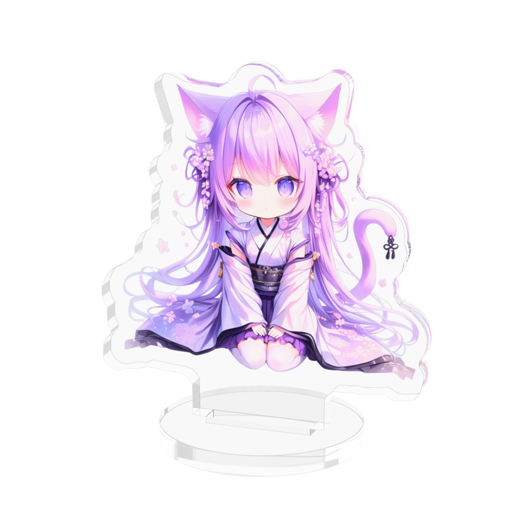 ネコ耳おすわりキャラ　アクリルスタンド