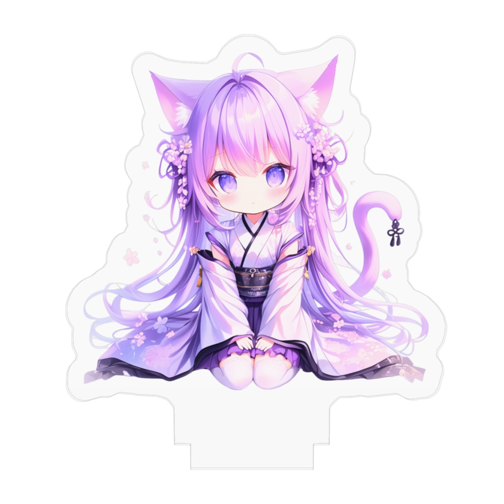 ネコ耳おすわりキャラ アクリルスタンド