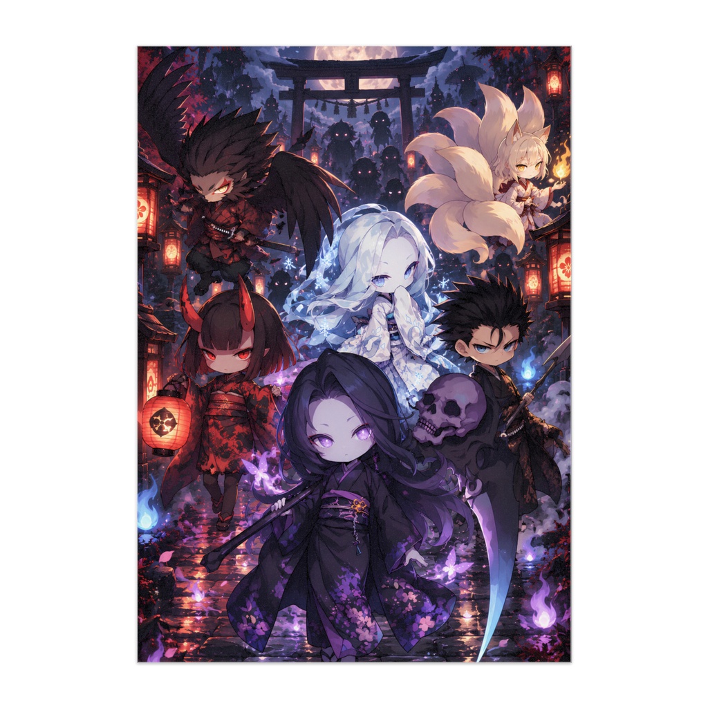 百鬼夜行｜和風幻想アートポスター｜全3種｜妖怪・ダークファンタジー