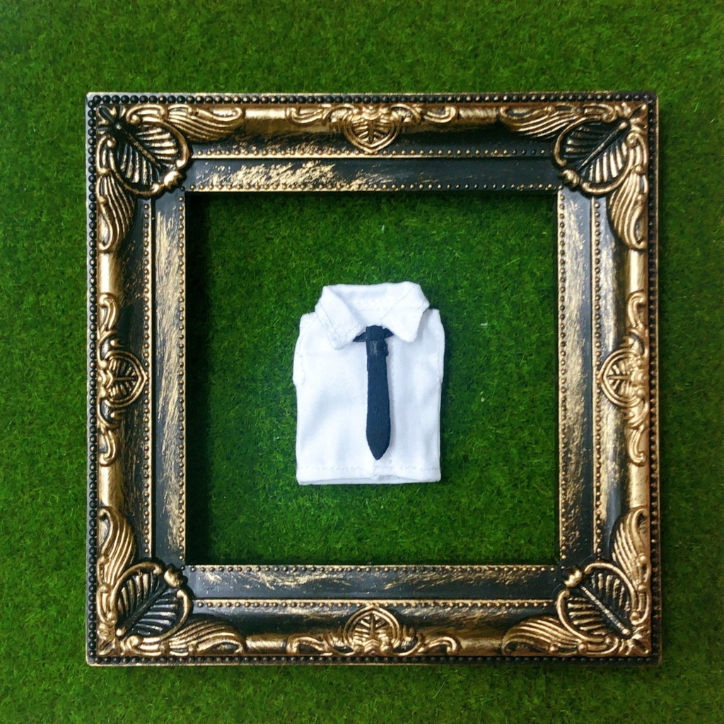 オビツ11 ねんどろいど 服 ノースリーブ白シャツと黒ネクタイ