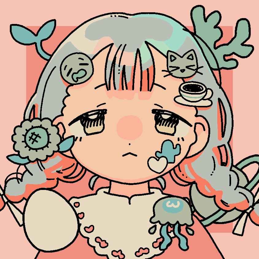 おかおのステッカー(赤)