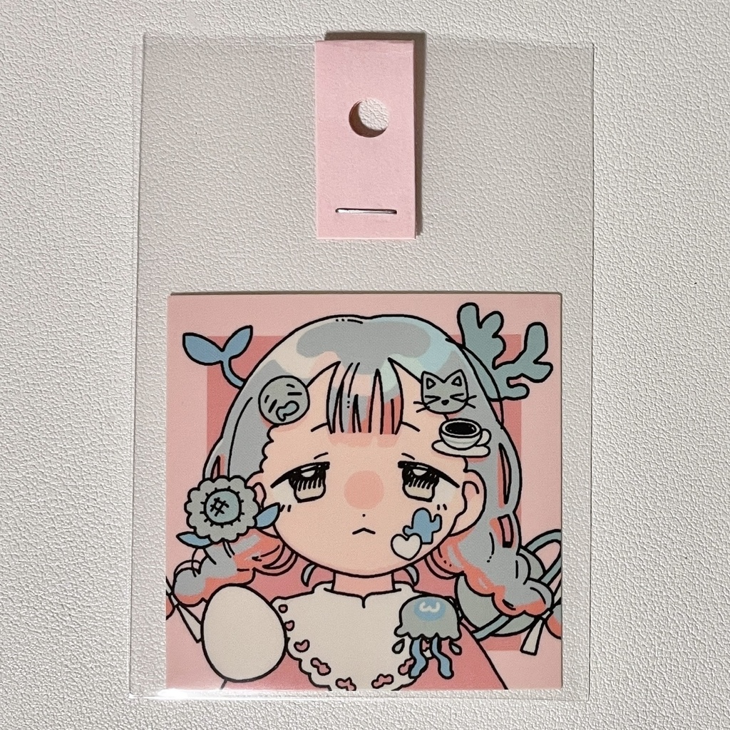 おかおのステッカー(赤)