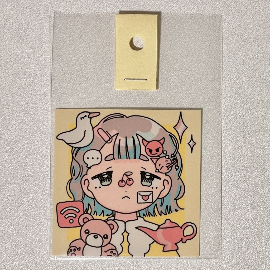 おかおのステッカー（黄）