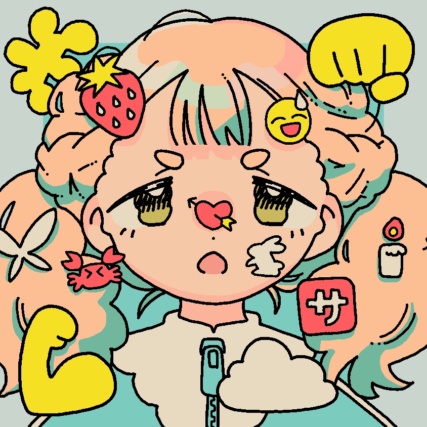 おかおのステッカー(水)