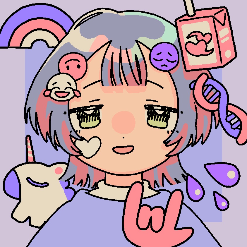 おかおのステッカー(紫)