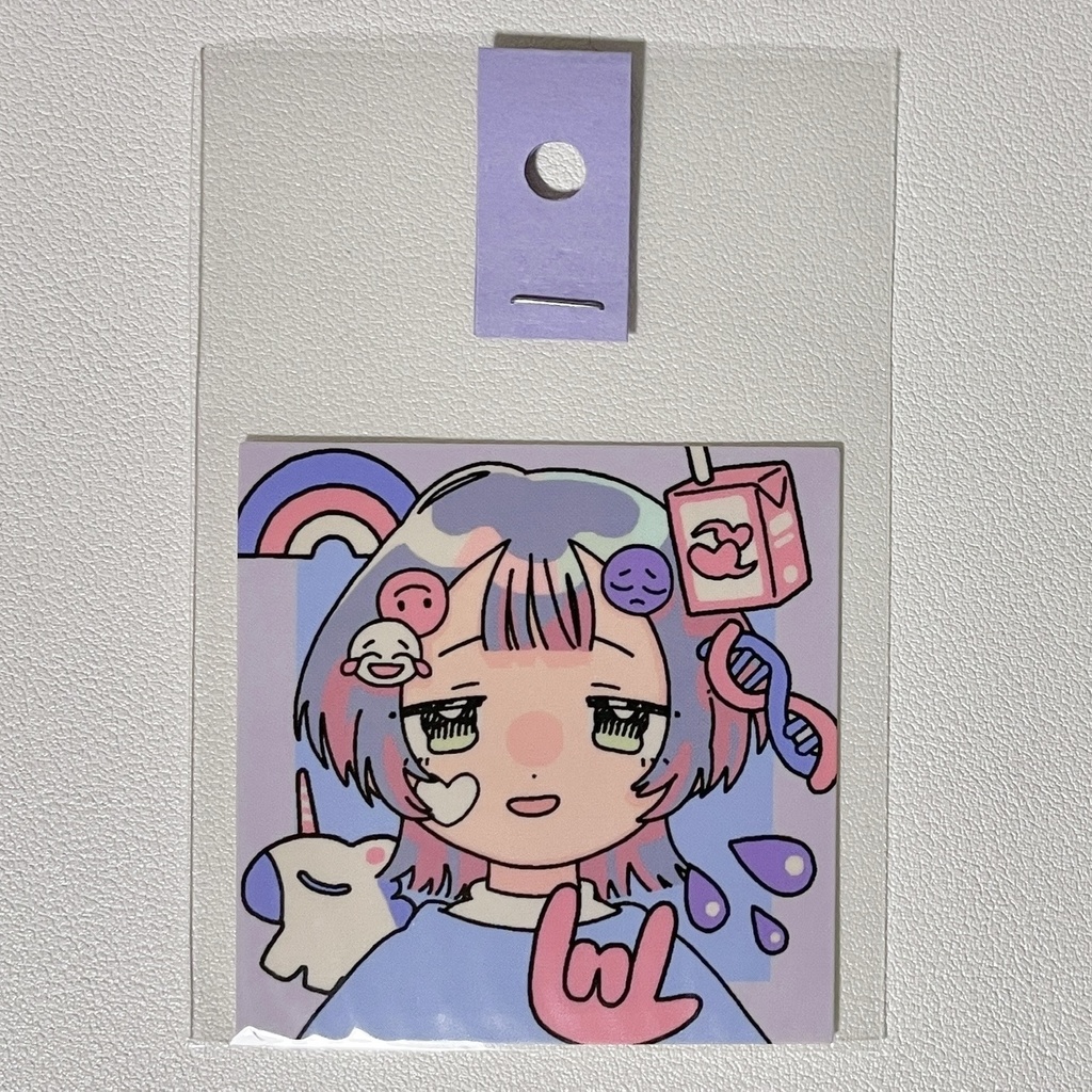 おかおのステッカー（紫）