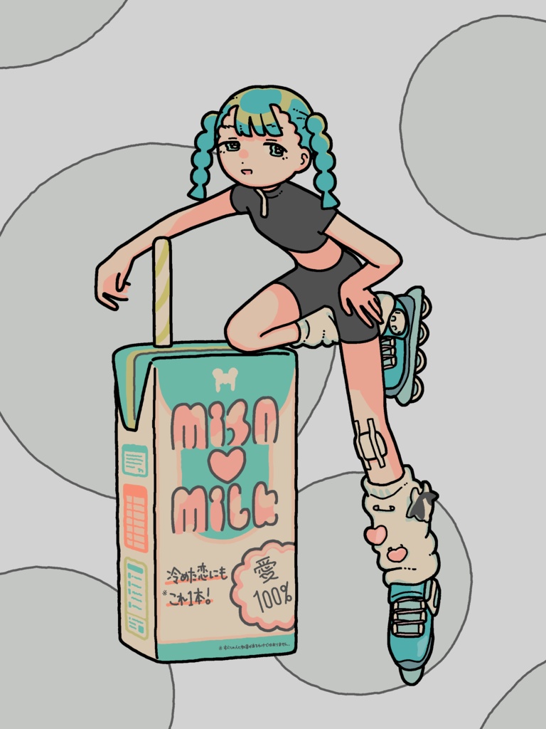 "drops"ステッカー(ぎゅうにゅう)