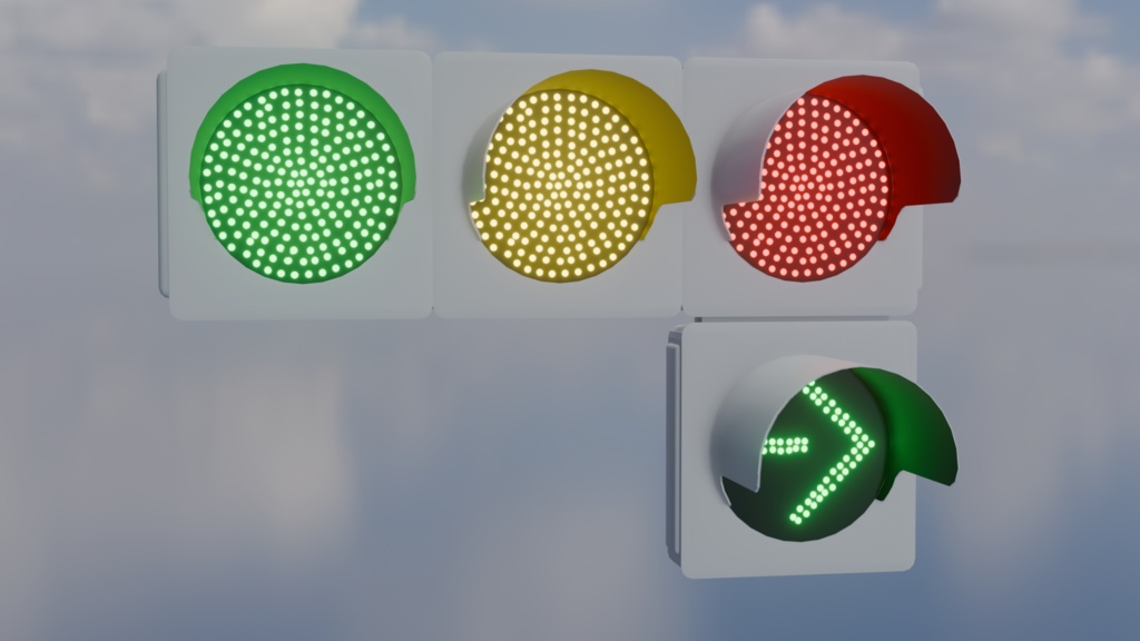 【3Dモデル】交通信号灯器(車両用)