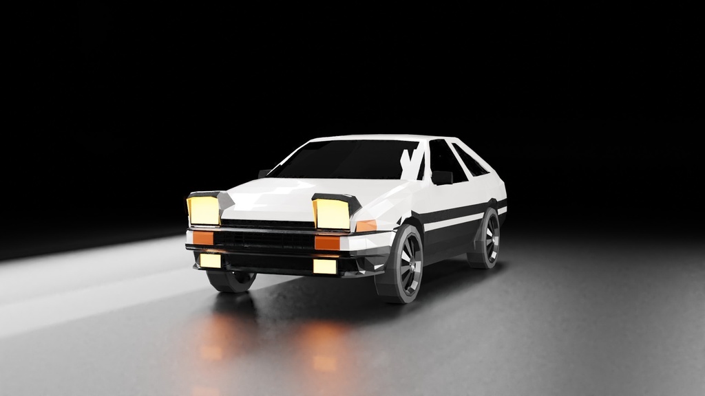 AE86　ローポリモデル　FBX