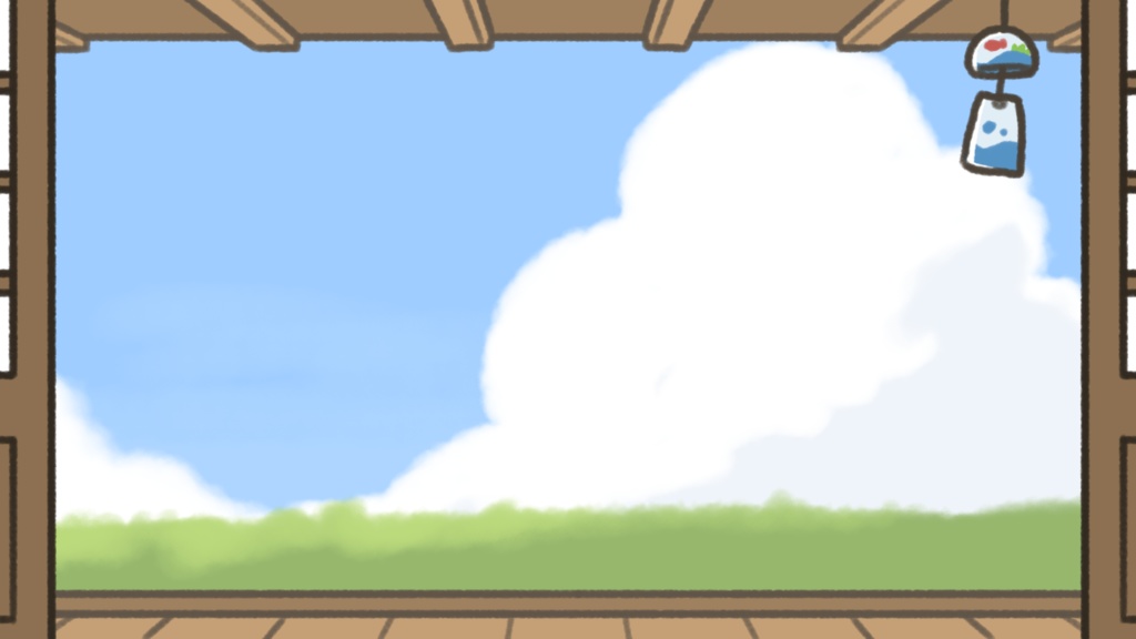 風鈴がある縁側フレーム