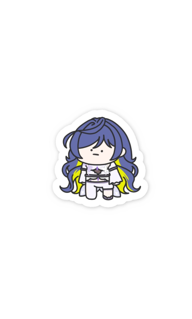 真顔ミニキャラスマホステッカー