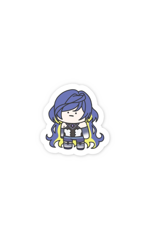 真顔ミニキャラスマホステッカー