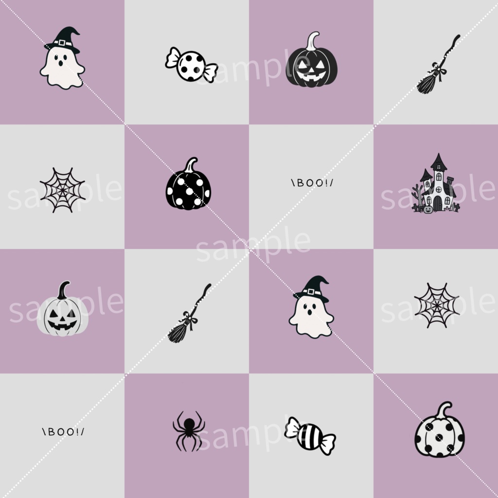 【ハロウィン】ゴースト・かぼちゃ柄｜素材・デジタルペーパー