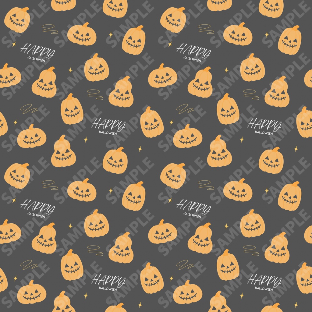 ハロウィン かぼちゃ柄|シームレスパターン・A4印刷対応|背景素材|デジタルペーパー