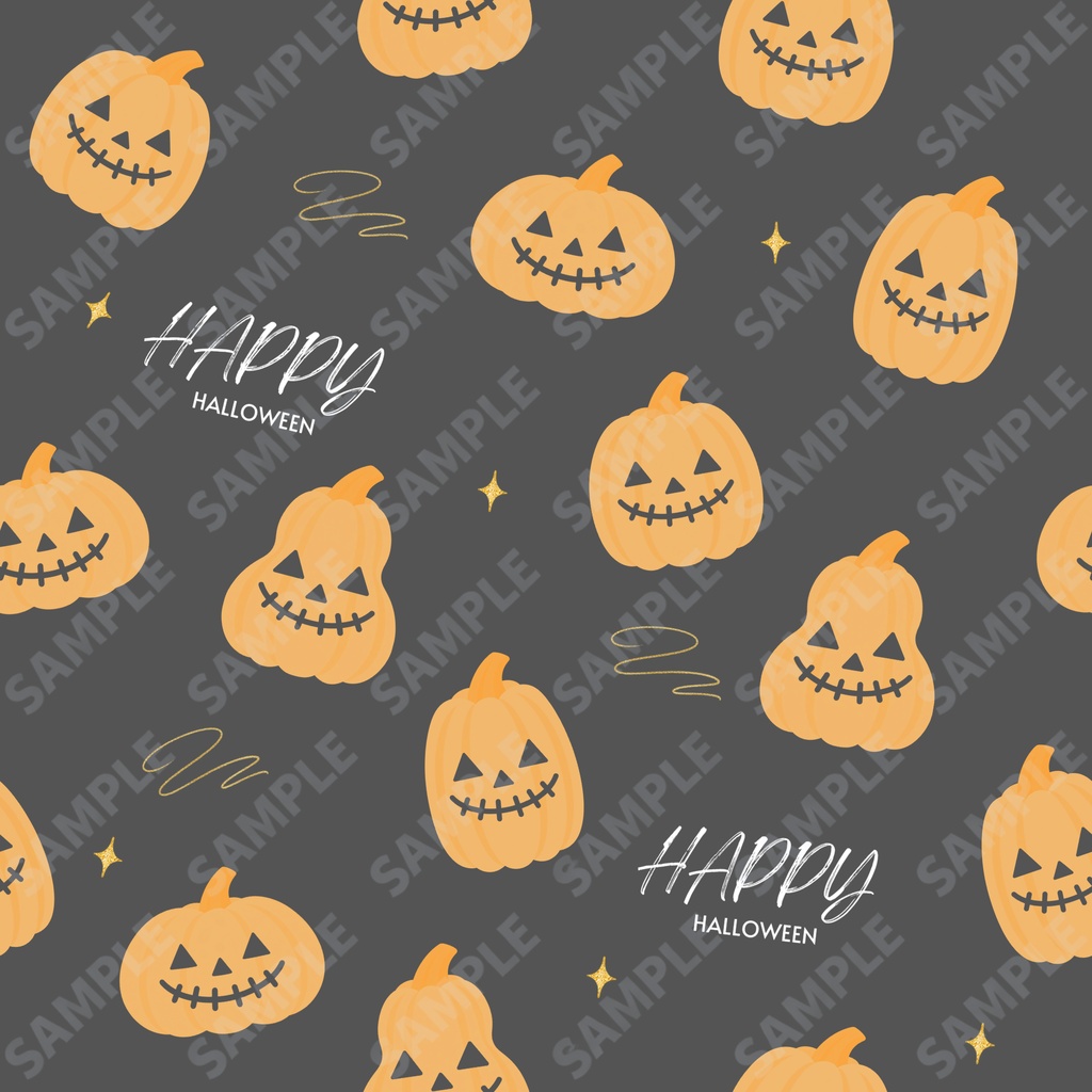 ハロウィン かぼちゃ柄｜シームレスパターン・A4印刷対応｜背景素材｜デジタルペーパー