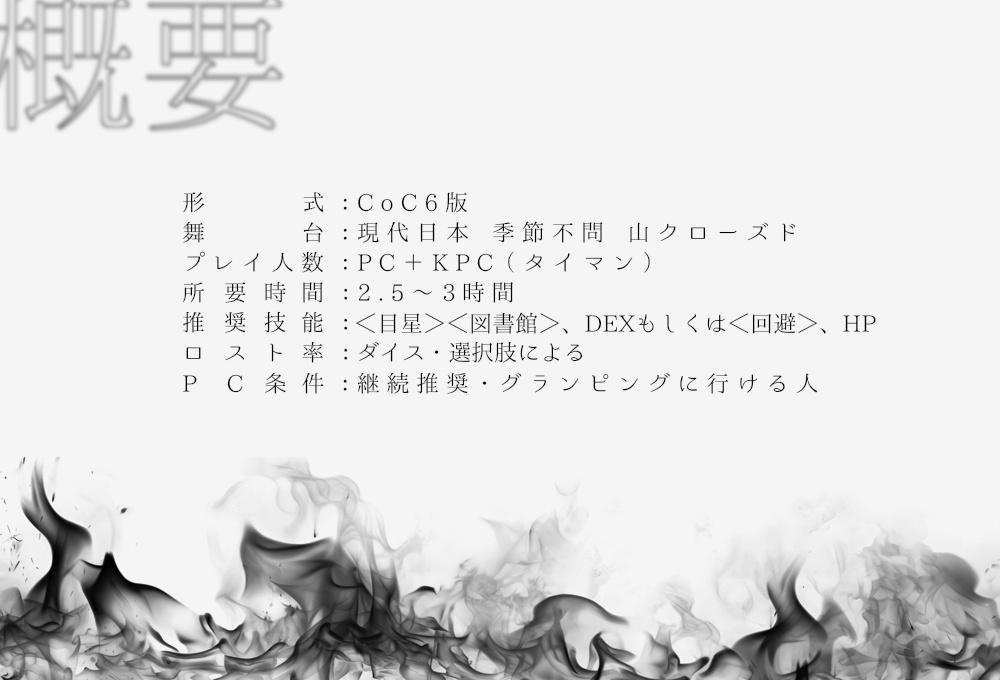 【クトゥルフ神話TRPG】黒焔-こくえん-【SPLL:E188702】
