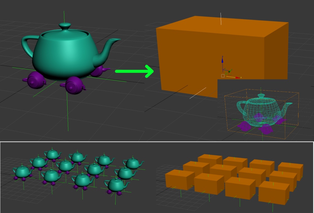 【3ds Max】シミュレーション用の軽量Boxを一括生成「ProxyBoxCreate 」