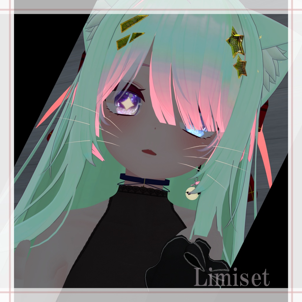 猫ひげっぽい GamingColor【複数アバター対応】【VRChat想定】