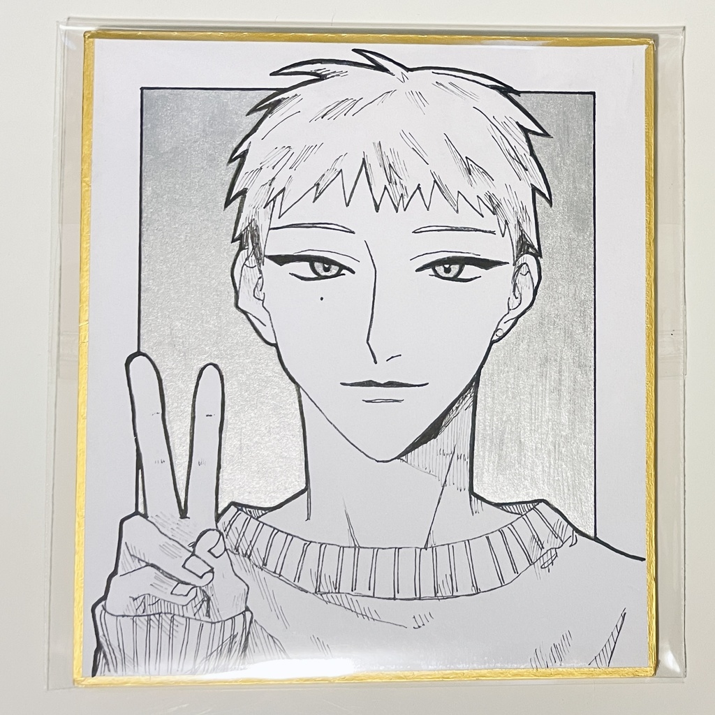 ミニ色紙　短髪くん