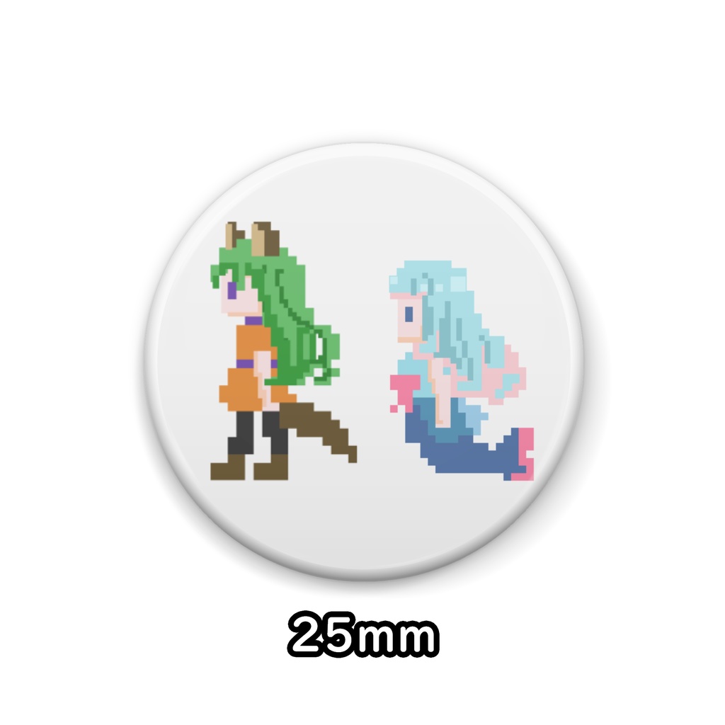 狼と金魚てくてくドット缶バッジ