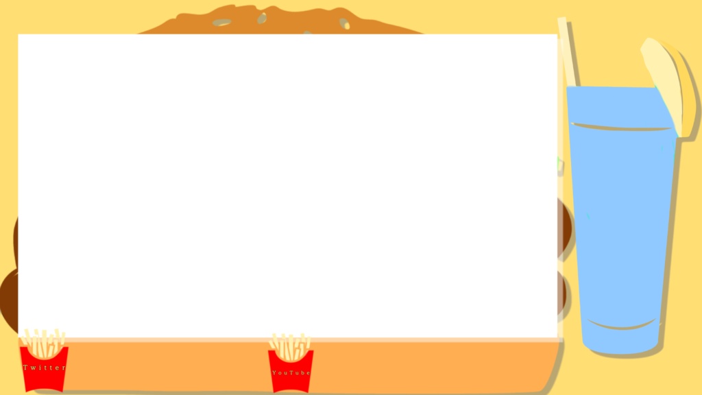 【オーバーレイ&背景素材】ハンバーガー:フードシリーズ