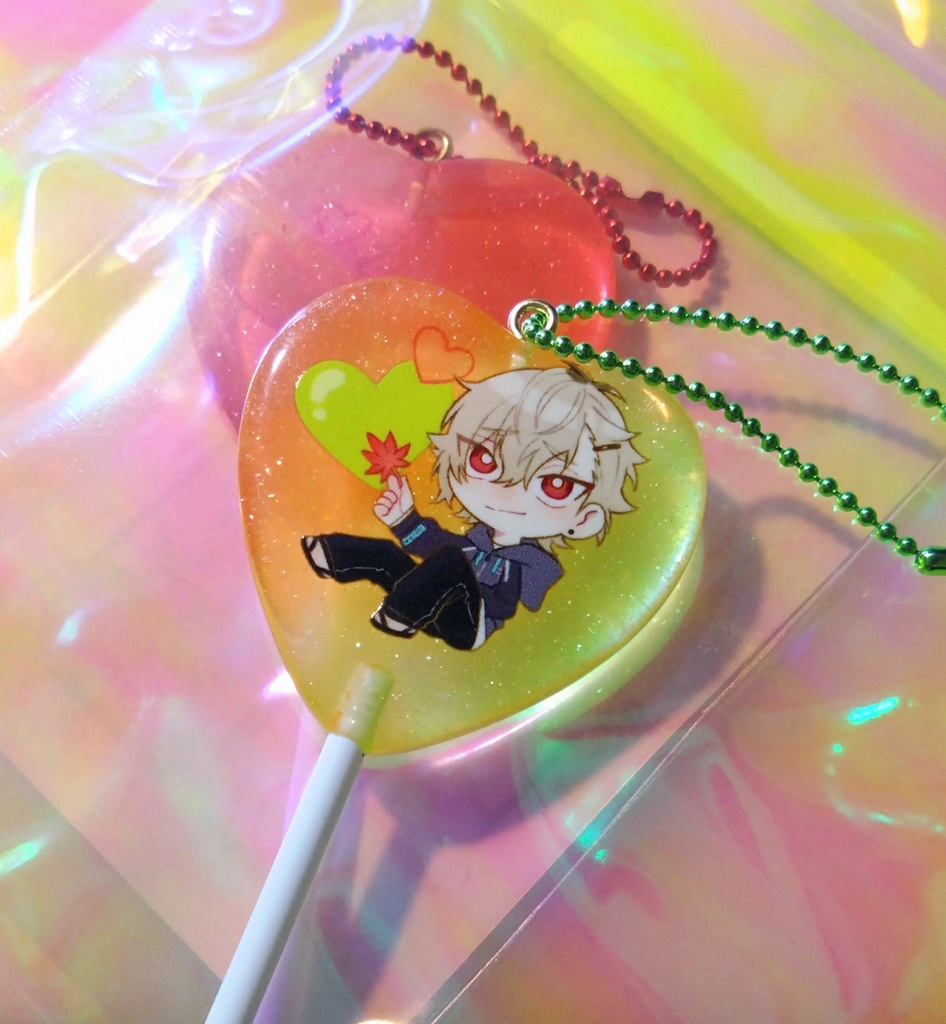 潮椛イメージハートペロキャンキーホルダー