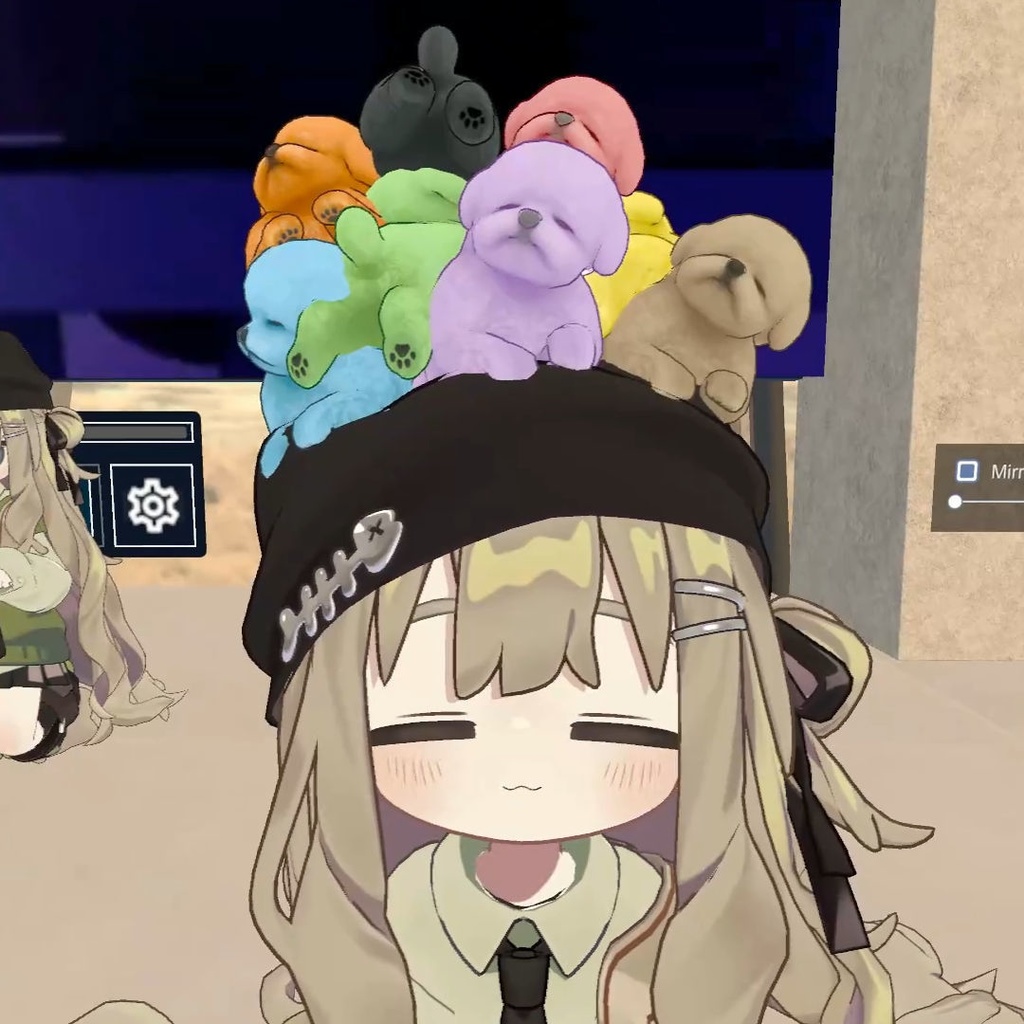 【無料/MA対応】うたたね子犬 頭のせアクセサリ【VRChat想定】