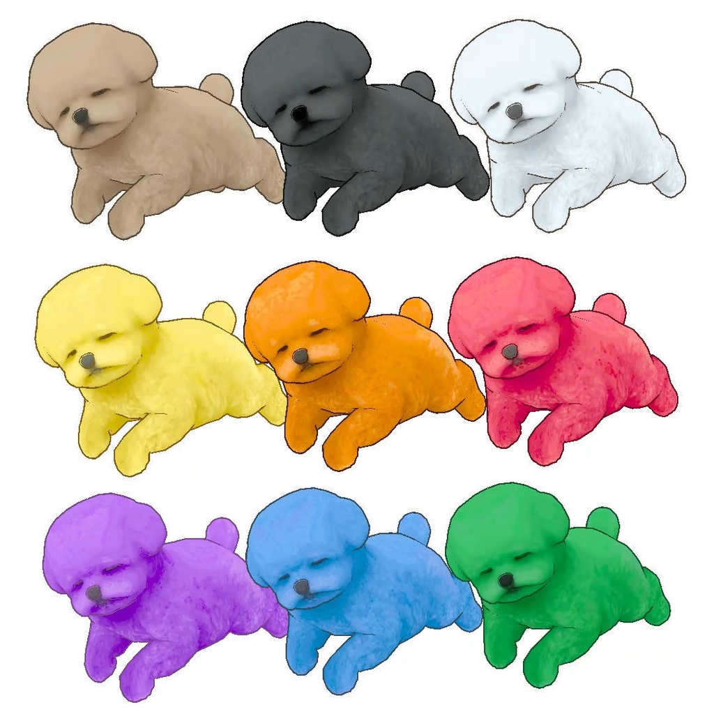 【無料/MA対応】うたたね子犬 頭のせアクセサリ【VRChat想定】