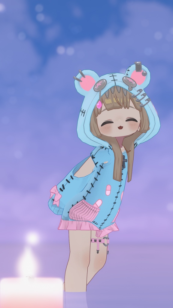 【まめふれんず対応】髪・服セット!病みかわ着ぐるみくま🐻【VRChat想定】